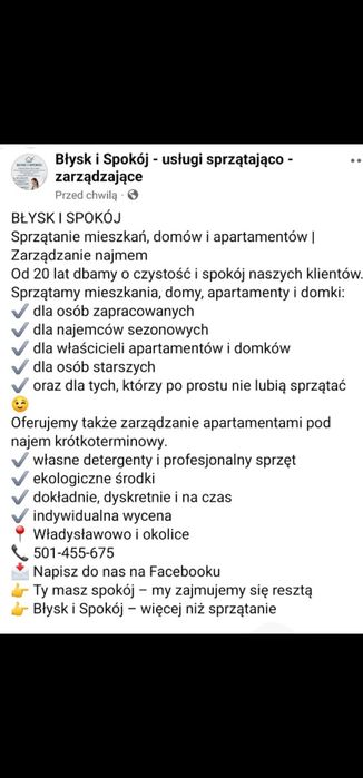 usługi sprzątające