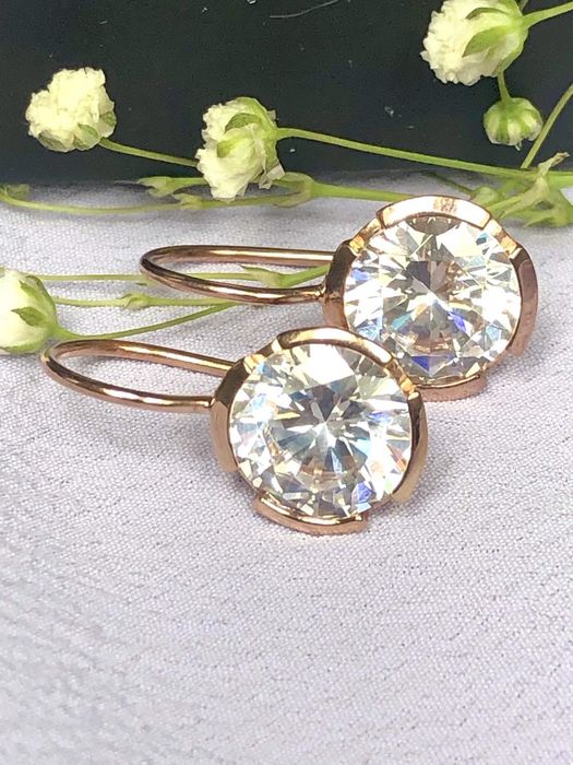 Сережки, кульчики, позолота-срібло, цирконій. Thomas Sabo, Sif Jakobs