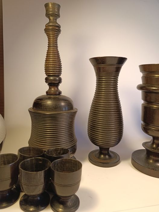 Conjunto decorativo em pau preto