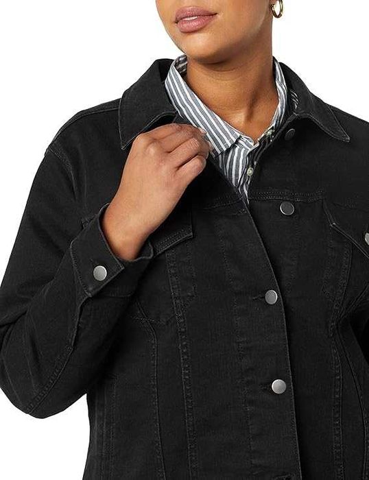 AMAZON ESSENTIALS Damska Kurtka Jeansowa Czarna 4XL Podwójne Szwy