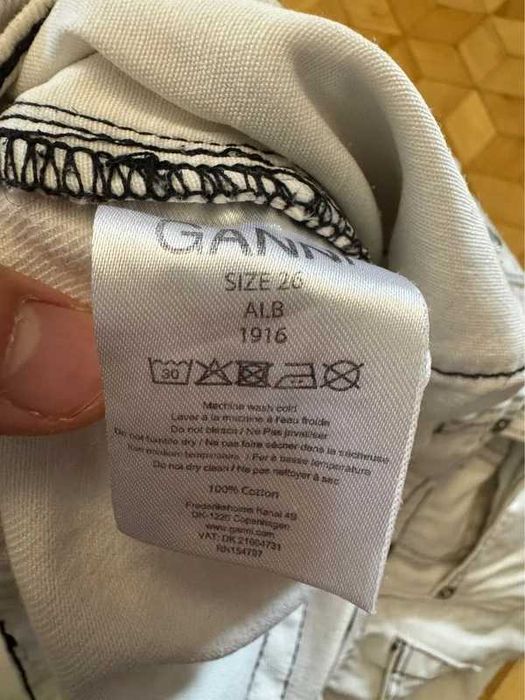 Spodnie damskie GANNI cargo baggy denim White Jeans 26