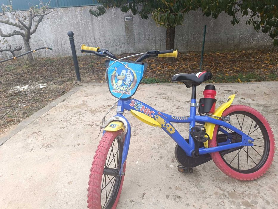 Bicicleta De Criança 16 Polegadas Sonic 5-7 Anos