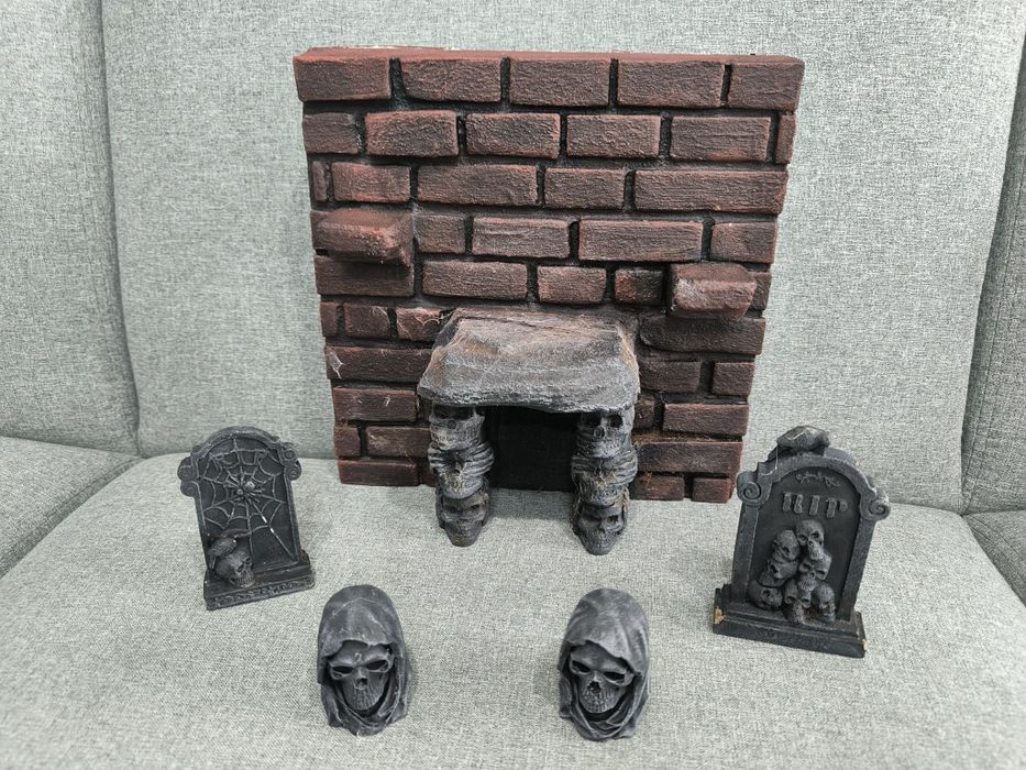 Ścianka strukturalna figurki czaszki do terrarium 30x30x30