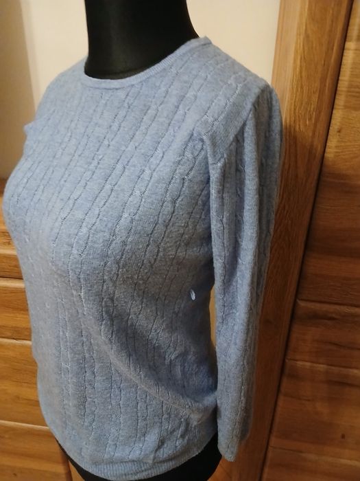 Sweter błękitny z dodatkiem wełny  H&M rozmiar S