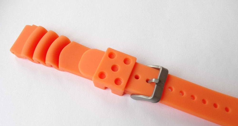 Pomarańczowy pasek silikonowy gumowy 20mm do zegarka Seiko SKX Citizen