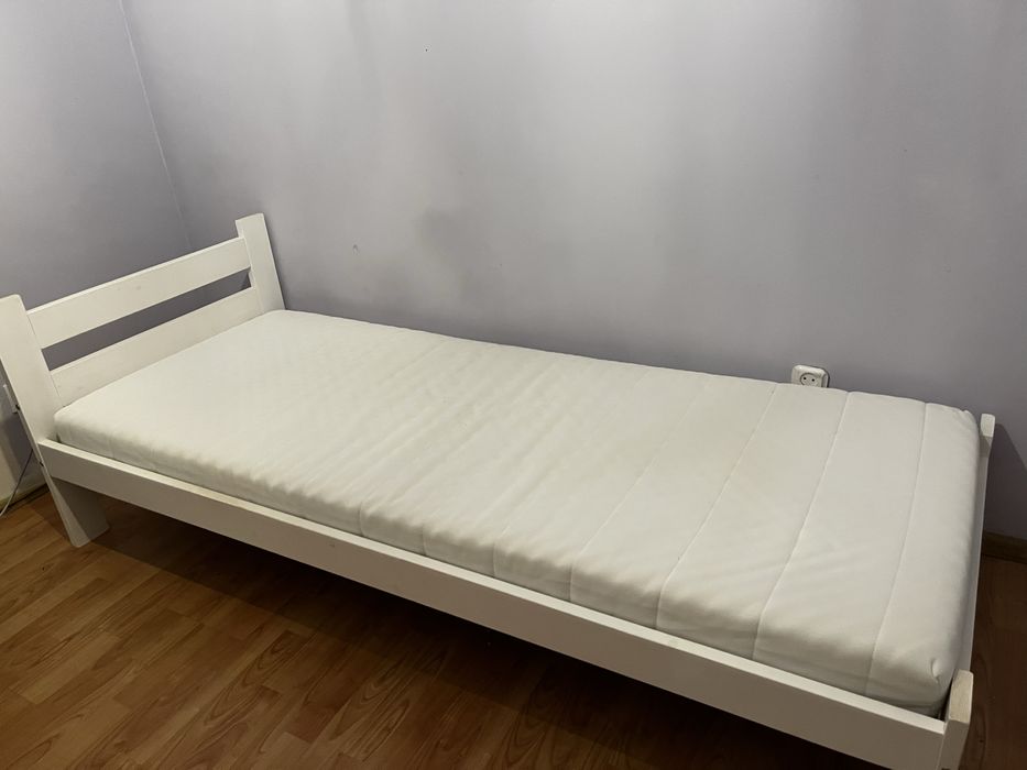 Łożko drewniane białe 80 cm