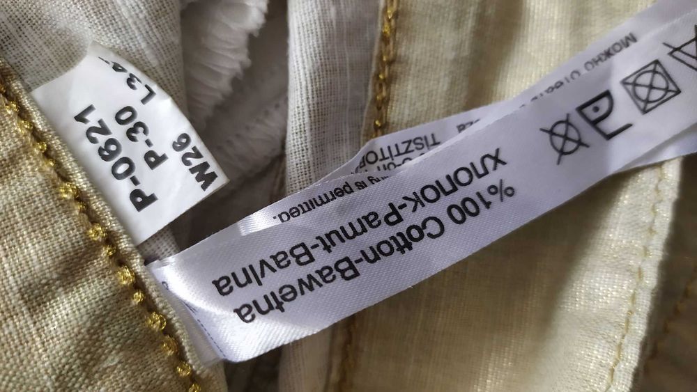 Lniane spodnie Pin Code