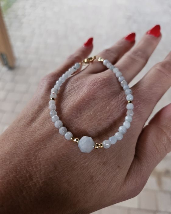 Bransoletka kamienie naturalne Jadeit Hematyt