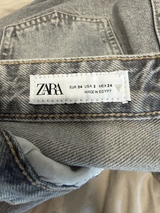 Жіночі сірі джинси wide leg висока посадка zara