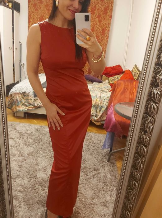 Bordowa maxi sukienkafirmy Angie rozm. S - L