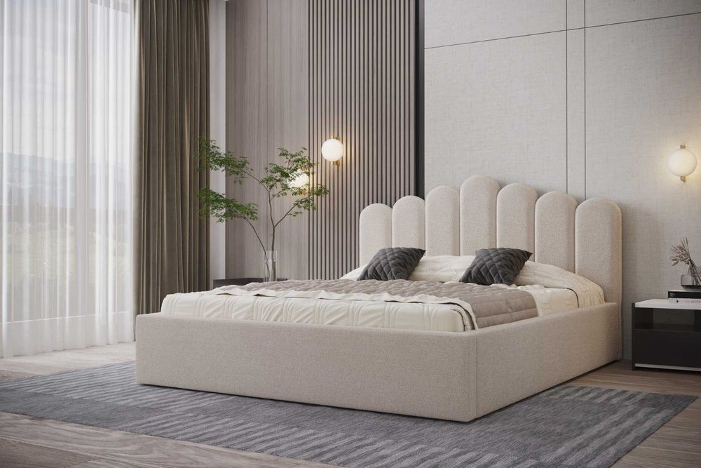 Łóżko tapicerowane RIO 160x200 z pojemnikiem na pościel + stelaż