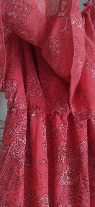 Koralowa sukienka maxi na ramiączkach , Atmosphere, rozmiar S