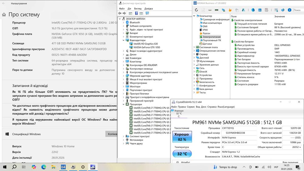 Ноутбук Dell XPS 15 9560 4K IPS Сенсор/i7 4ядра/16gb/512Gb/GTX1050 4gb