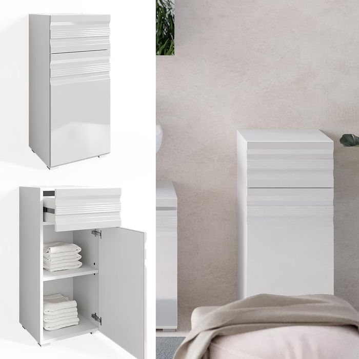 Szafka łazienkowa stojąca Vicco Fredd 36 × 79 cm – biały wysoki połysk