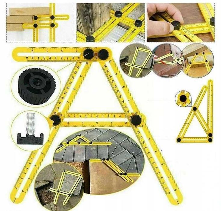 Kątownik Wielofunk Templater Linijka Miarka Kątowa szablon regulowany