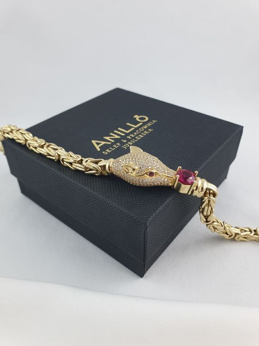 Luksusowa damska bransoletka królewska pantera Au.585