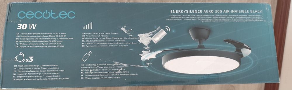 Candeeiro led com ventoinha cecotec