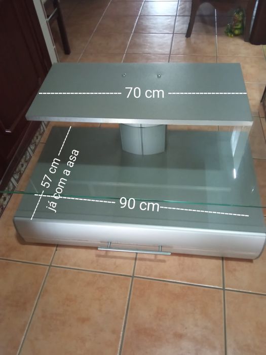 Móvel suporte de tv com 3 nivéis c/gaveta