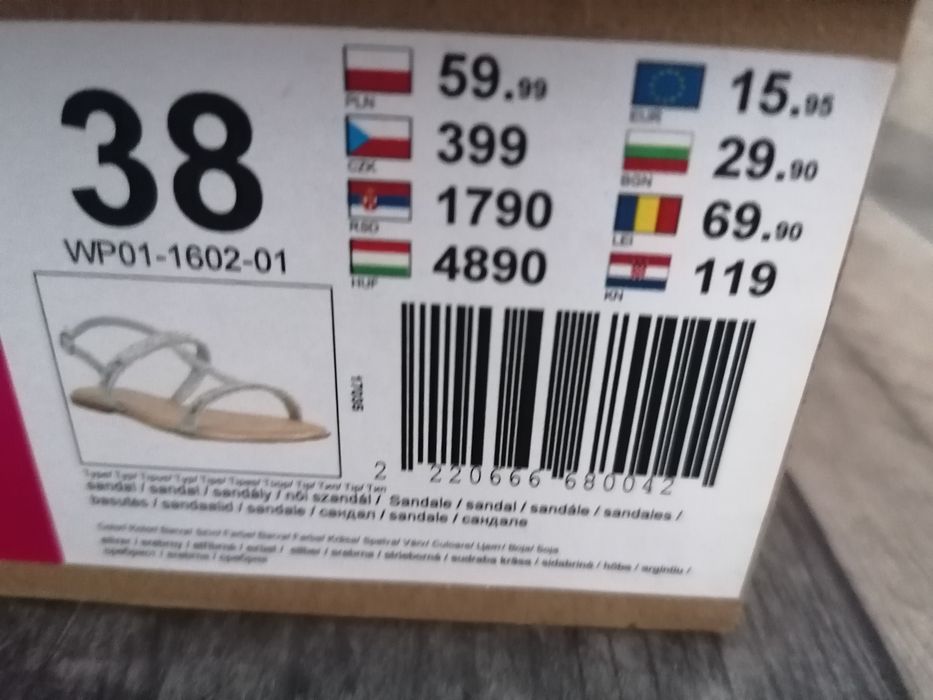 Sandały damskie srebrne