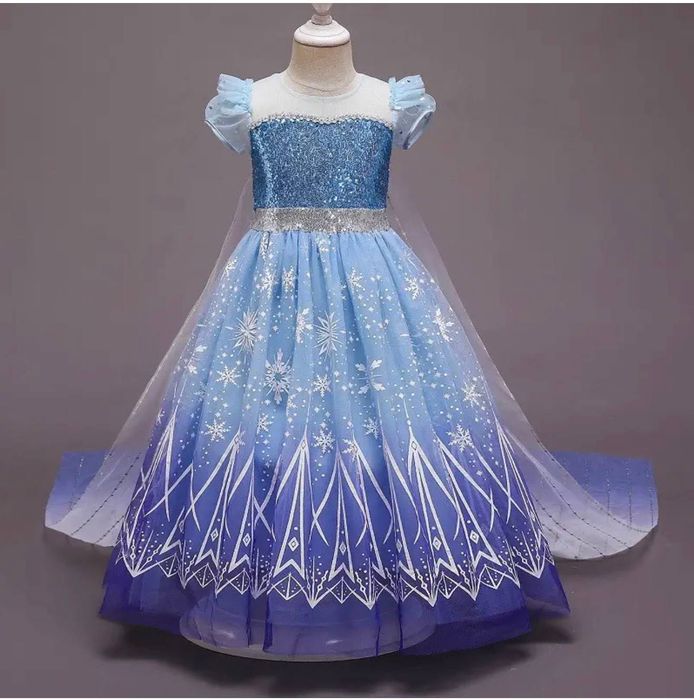 Сукня принцеси Ельзи з коротким рукавом та шлейфом 130