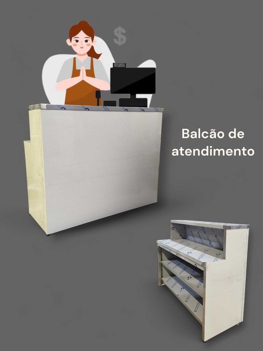 Bancada com Apoio de Balcão em Inox - NOVA