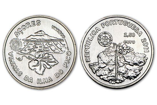 Moeda comemorativa de 2,5€ Paisagem ilha do Pico