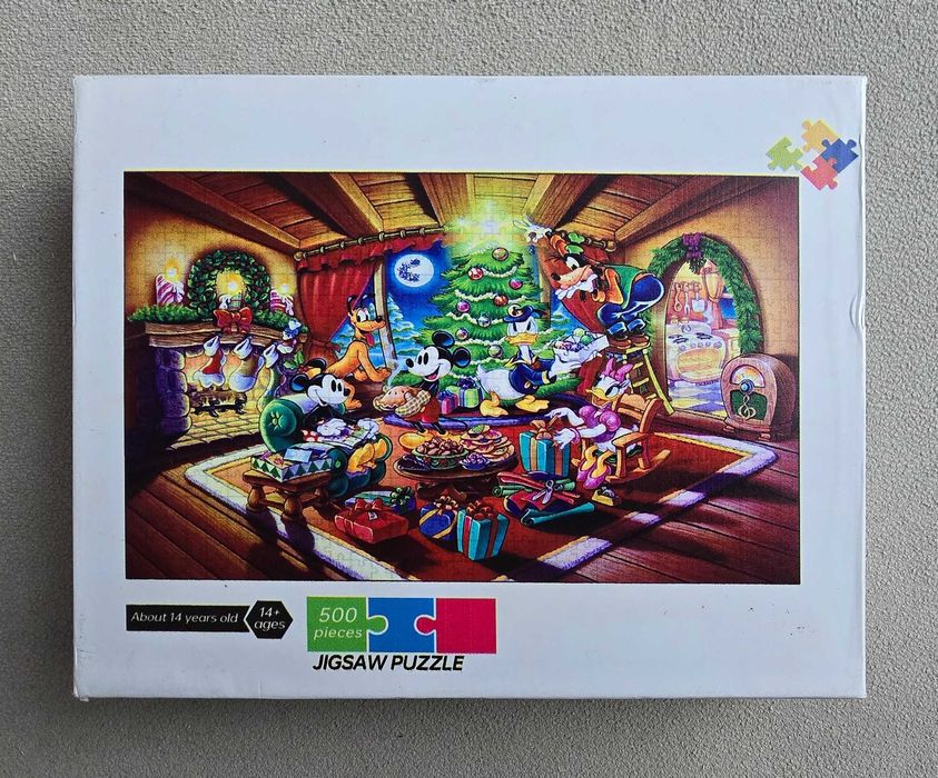 Puzzle 500 myszka Mickey choinka  disney świąteczne Pluto Goofy Daisy
