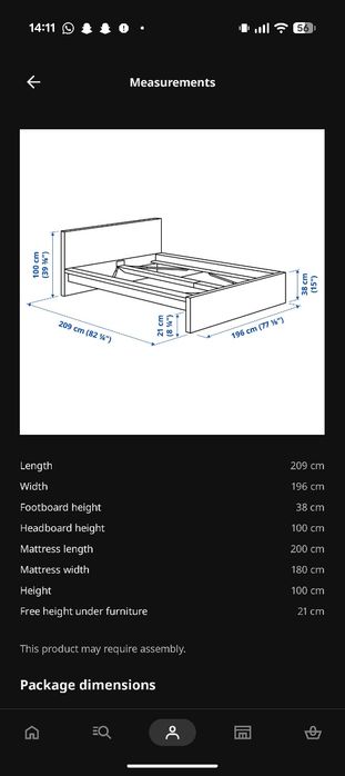 IKEA MALM cama (sem colchão)