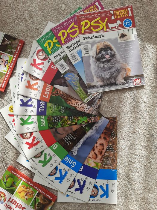 Sprzedam używane figurki zwierząt z gazetkami