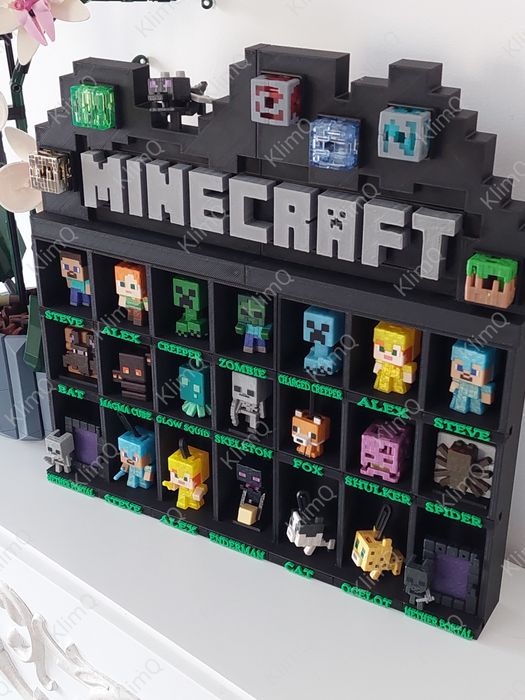 NOWOŚĆ 2026 !! Półeczka stojak  na figurki Minecraft Kinder Joy