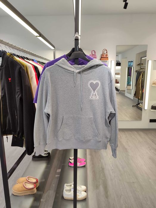 Худі AMI Paris Oversize Ami de Coeur hoodie Grey