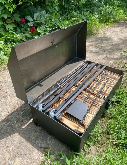 Мангал Grill посиленний . На 12 шампурів Розкладний стаціонарний мангал