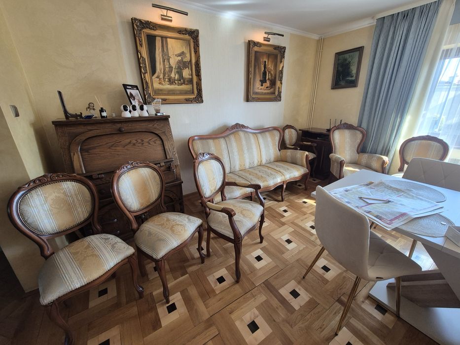 Komplet Ludwik meble 2x fotel 6x krzesła i sofa 3 osobowa