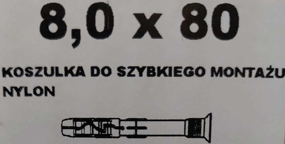 koszulki do kołków szybkiego montażu nylon 8.0 x 80 100szt