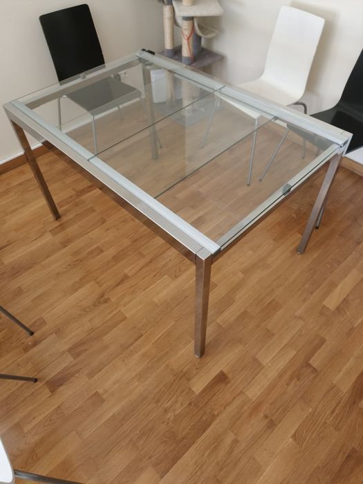 Mesa vidro extensível