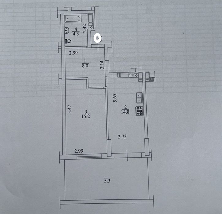 Однокімнатна квартира, Центральний парк, тираса