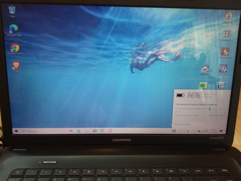 Laptop HP CQ58 320GB 8GB Win10 Bateria 2-3 godziny