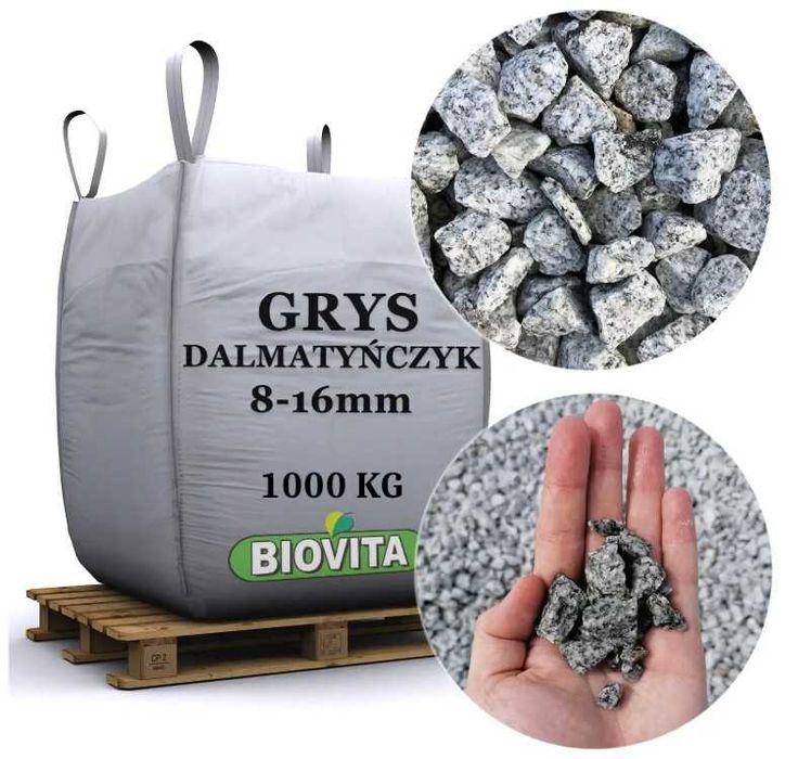 Kamień dekoracyjny GRYS GRANITOWY DALMATYŃCZYK Big Bag 8-16 mm TONA