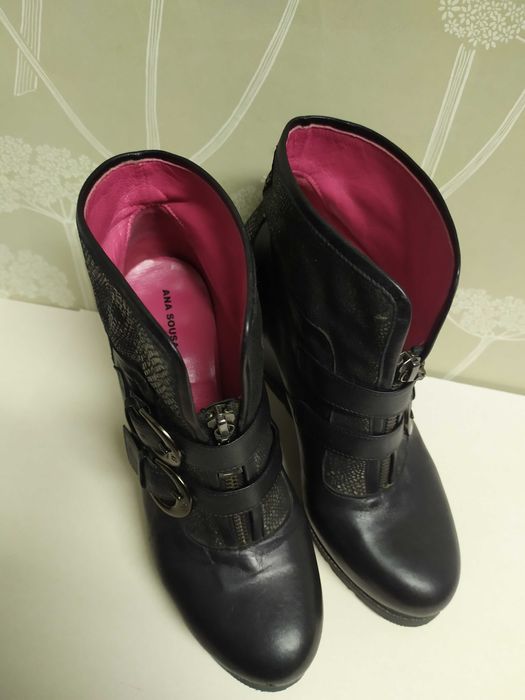 Botins cunha, couro/pele genuína, ana sousa,  tam. 37