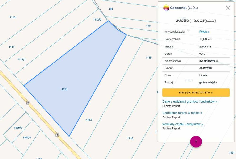 Sprzedam działkę rolną w Lipniku (wjazd z DK 9) o powierzchni 1,49ha