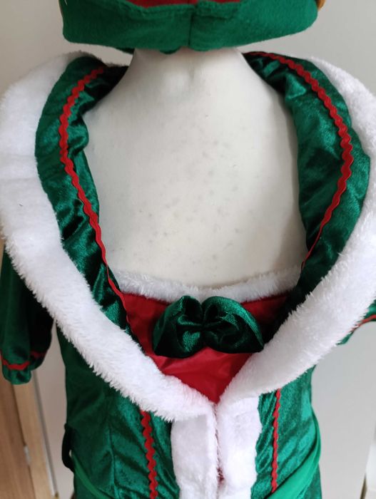 Strój karnawałowy sukienka ELFA KRASNALA SKRZATA Elfka 146/152  370