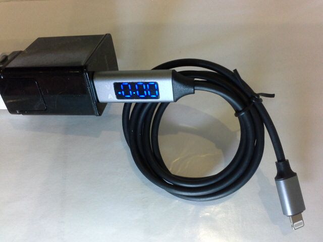 USB кабель TOPK c амперметром и вольтметром для iPhone 1 метр