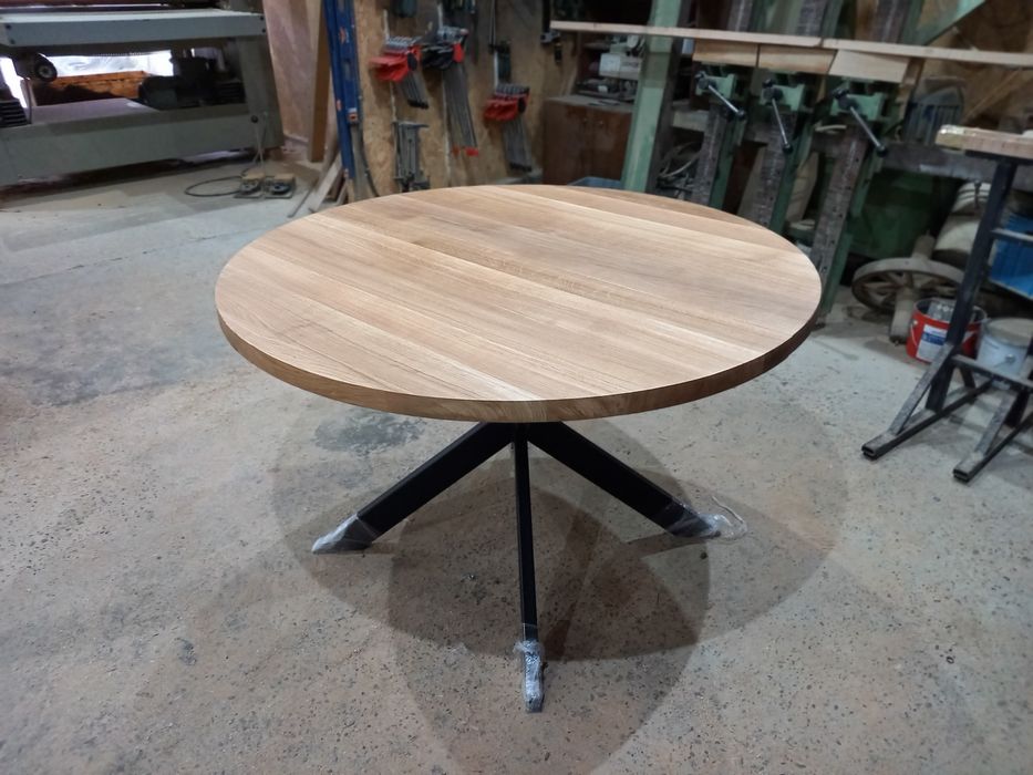 Stół okrągły dębowy rozkładany