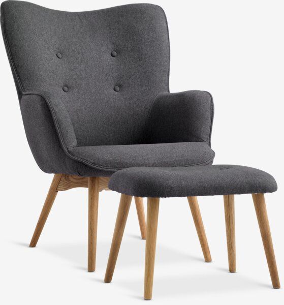 Sprzedam Fotel uszak + podnóżek szary, zadbany 

(101)