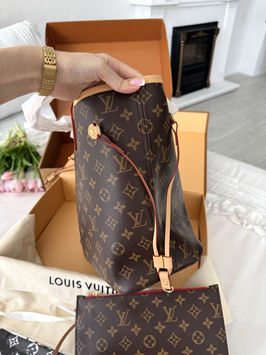 Жіноча сумка шопер Louis Vuitton neverfull monogram коричнева луи вито