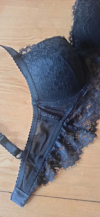 Бюстгальтер H&M, бюст, H&M, 70 B, Push up, чёрный, кружево