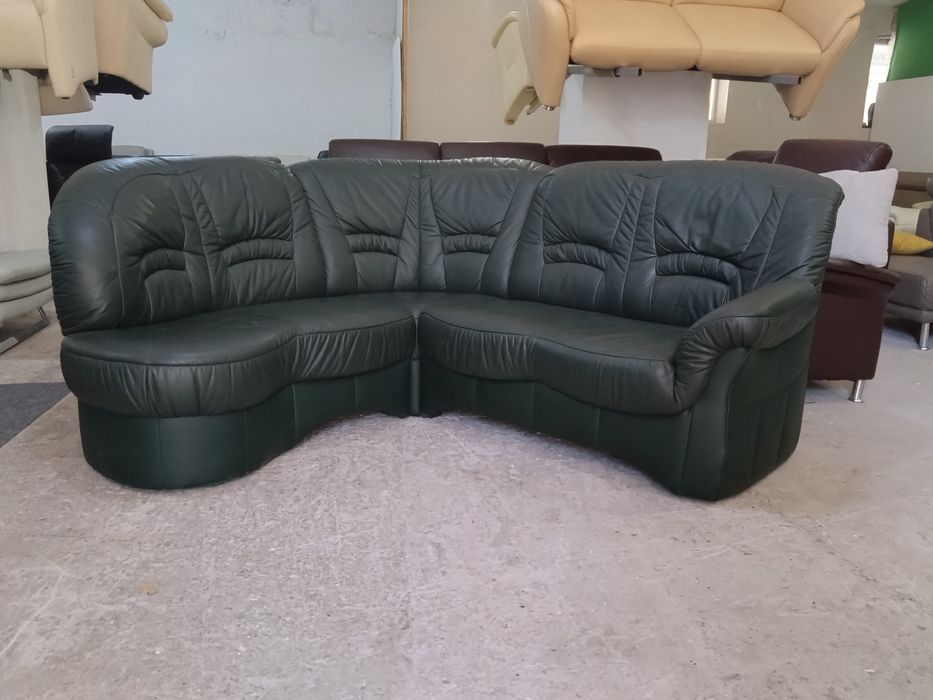 Кожаный мягкий диван угловой реклайне шкіряний розкладний крісло меблі