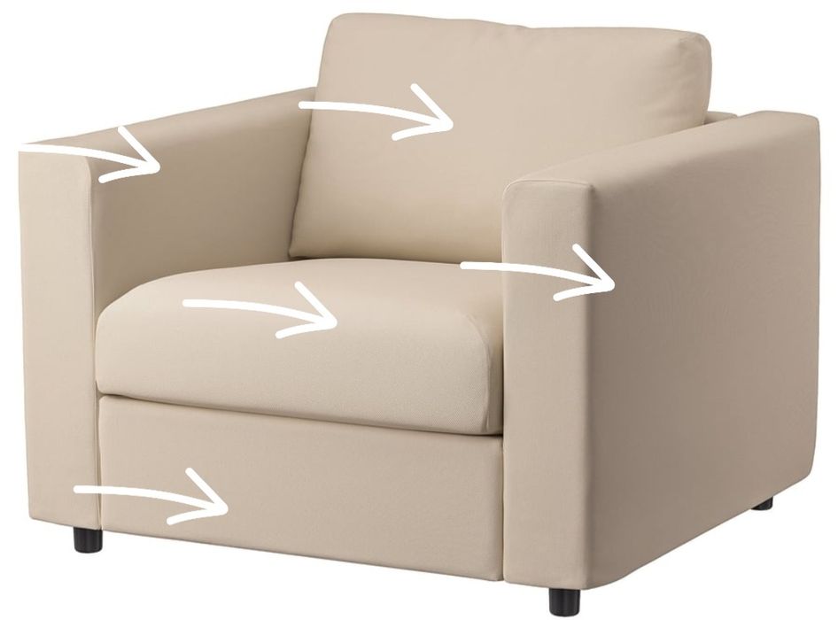 Vimle Hallarp beżowy.  Pokrycie fotela. Ikea.