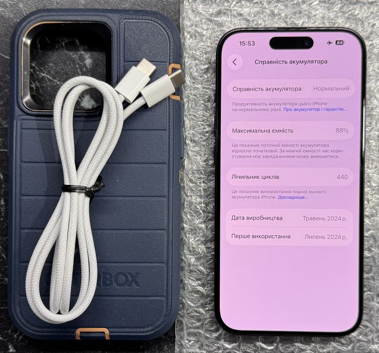 iPhone 15 pro 128Gb eSim 88% батарея $540
