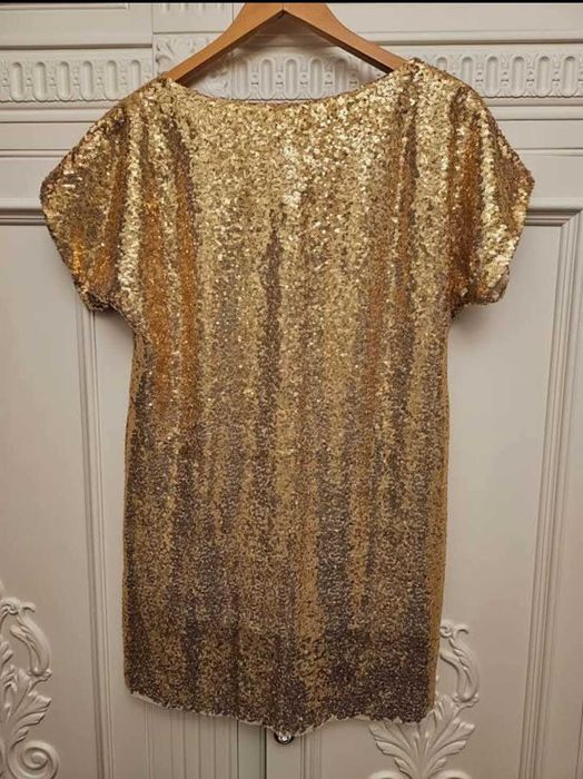 Złota sukienka cekinowa tunika